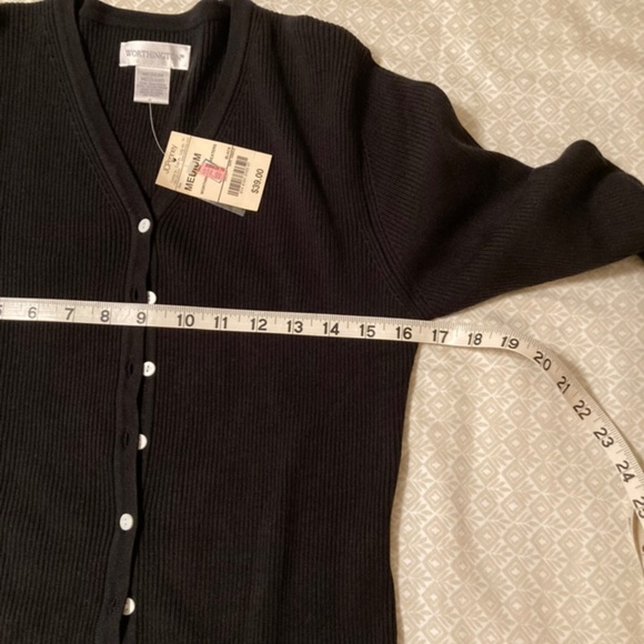 NWT Black Silk Blend Cardigan Set With Off-white Trim Size M - Picture 8 of 13